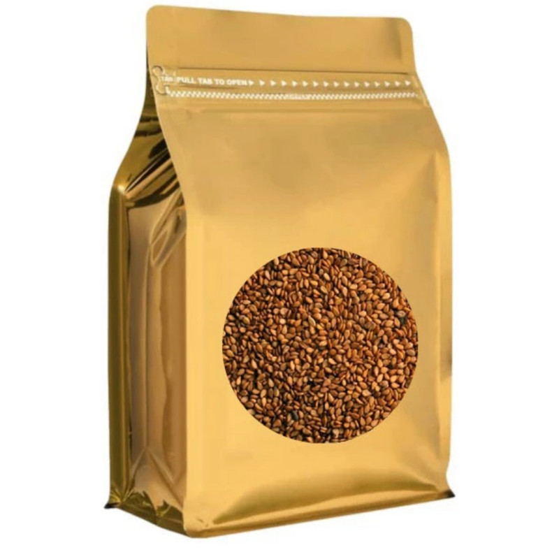 کنجد قهوه‌ای پاک شده محلی خاتون - 500 گرم